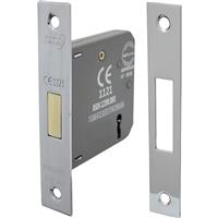 Perry 3 Lever Mortice Deadlock 75mm Nickel Plate in Silver