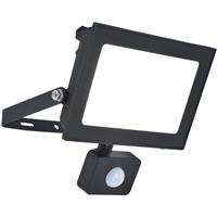 Lutec Halo Slim LED PIR Floodlight IP44 50W 4750lm 4000K in Black Aluminium