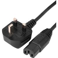 UK Plug To Hot IEC Lead 2m 10A in Black