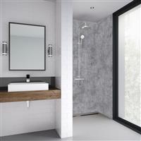 Mermaid Elite Tongue & Groove Shower Wall Panel Ravello 2420mm x 600mm x 10mm in Grey Synthetic Waterproof Core
