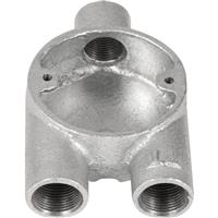 Deta Metal Conduit Y Box 3 Way 20mm Galvanised in Silver