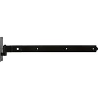 GateMate Premium Cranked Band & Hook on Plate 750mm on Galvanised (2 Pack) in Black Steel