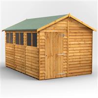 Power Overlap Apex Shed 12' x 8' in Natural Timber