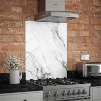 Splashback Carrara Marble Self-Adhesive Glass 600 x 750mm in Grey