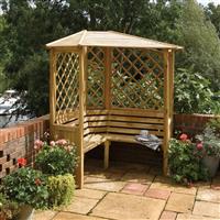 Rowlinson Balmoral Corner Arbour 210cm (h) x 158cm (w) x 158cm (d) in Natural Timber