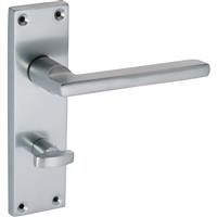 Eclipse Auriga Door Handles Satin Bathroom (Pair) in Chrome Zinc/Aluminium