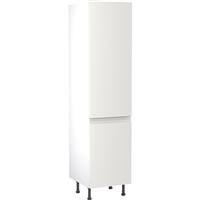 Kitchen Kit Flatpack J-Pull Kitchen Cabinet Tall Larder Unit Super Gloss 500mm in White MFC