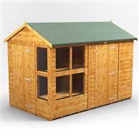 Powersheds Power Apex Potting Shed Combi including 6ft Side Store 10' x 6' in Natural Timber