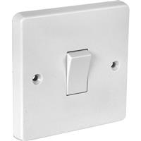 Crabtree 10A Light Switch 1 Gang 2 Way in White Plastic