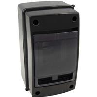 Famatel IP65 enclosure c/w E/N bar and Wall mounting brackets. 4 module (170x100x105) in Black