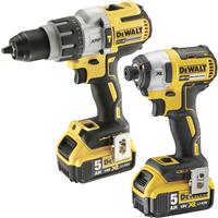DeWalt DCK276 18V XR Combi Drill & Impact Driver Twin Pack 2 x 5.0Ah in Yellow