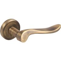 Serozzetta Verdun Lever On Rose Door Handles Antique (Pair) in Brass
