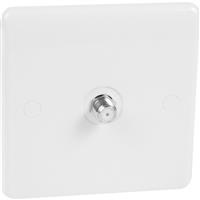 Wessex Electrical Wessex Coaxial Outlet 1 Gang Satellite in White Plastic