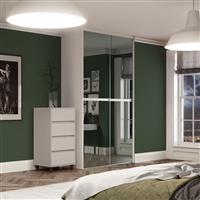 Spacepro Minimalist 2 Door Sliding Wardrobe Kit Framed Mirror Doors 1808 x 2260mm in Silver Aluminium/Glass