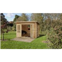 Forest Garden Harwood Log Cabin (34kg Felt Plus Underlay) 3m x 2m in Natural Timber