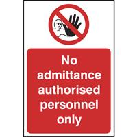 Centurion Prohibition Sign No Admittance 148x210