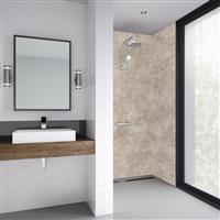 Mermaid Elite Tongue & Groove Shower Wall Panel Treviso 2420mm x 600mm x 10mm in Brown Synthetic Waterproof Core