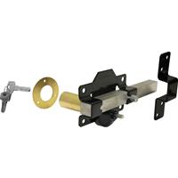 Perry Long Throw Gate Lock Single Locking 70mm in Black Steel