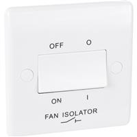 BG 10A Low Profile Fan Isolator 3 Pole in White Plastic