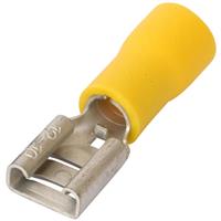 Spade Type Connectors Female 6mm (100 Pack) in Yellow