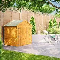 Power Apex Bike Shed 4' x 6' in Natural Timber