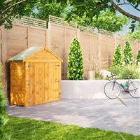 Power Apex Bike Shed 2' x 6' in Natural Timber