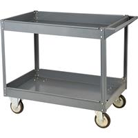 Barton Steel Workshop Trolley 2 Tray Rubber/Steel
