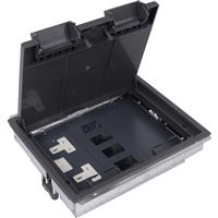 Axiom Floor Box 3 Compartments in Black Plastic