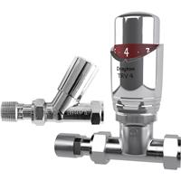 Drayton TRV4 All 15mm Straight with Lockshield in Chrome Brass