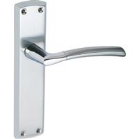 Eclipse Felisa Dual Finish Door Handles Latch Polished / Satin (Pair) in Silver