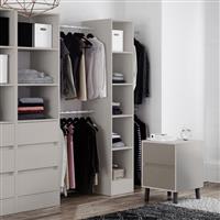 Spacepro 5 Shelves Tower Unit with 1 Hanger Bar Dove 2100 x 450 x 500mm in Grey Steel/MFC