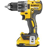 DeWalt DCD791D2-GB 18V XR Brushless Compact Drill Driver 2 x 2.0Ah in Yellow Rubber/Steel