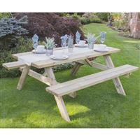 Forest Garden Large Rectangular Picnic Table 77cm (h) x 177cm (w) x 153cm (d) Timber