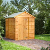 Power Overlap Apex Shed 6' x 6' No Windows in Natural Timber