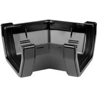 Aquaflow 114mm Square Line Gutter Angle 135deg in Black PVCU