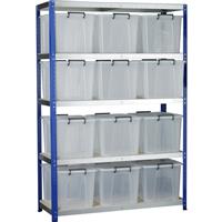 Barton Eco 5 Tier Shelving Bay with Storage Containers 1800 x 1200 x 450mm Plastic