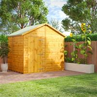 Power Windowless Apex Shed 6' x 8' in Natural Timber