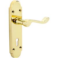 Eclipse Beaufort Door Handles Lock (Pair) in Brass