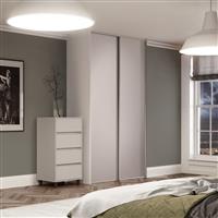 Spacepro Classic 2 Door Sliding Wardrobe Kit 1489 x 2260mm in Cashmere Steel/MFC