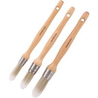 Hamilton Prestige Synthetic Sash Paintbrush Set 3 Piece in Birch Steel