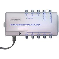 PROception TV Distribution Amplifier Triple Filtered 8dB FM/DAB/UHF 6-Way (5G