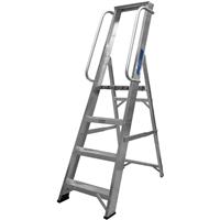Lyte Ladders Lyte Industrial Platform Aluminium Step Ladder With Safety Handrail