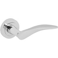 Clove Lever on Rose Door Handles Polished (Pair) in Chrome