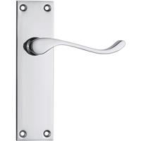 Lockworks Victorian Scroll Door Handle Latch Polished (Pair) in Chrome