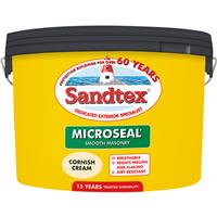 Sandtex Ultra Smooth Masonry Paint 10L Cornish in Cream
