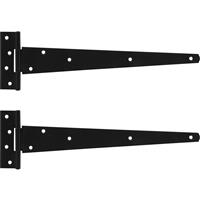 GateMate Medium Tee Hinges 350mm Epoxy (2 Pack) in Black Steel