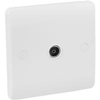 Scolmore Click Click Mode TV/Satellite Socket 1 Gang TV in White Plastic