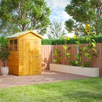 Power Apex Shed 4' x 4' in Natural Timber