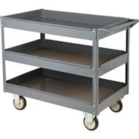 Barton Steel Workshop Trolley 3 Tray Rubber/Steel