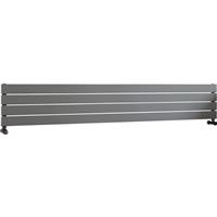 Ximax Oxford Single Horizontal Designer Radiator 295 x 1800mm 2075Btu in Silver Steel